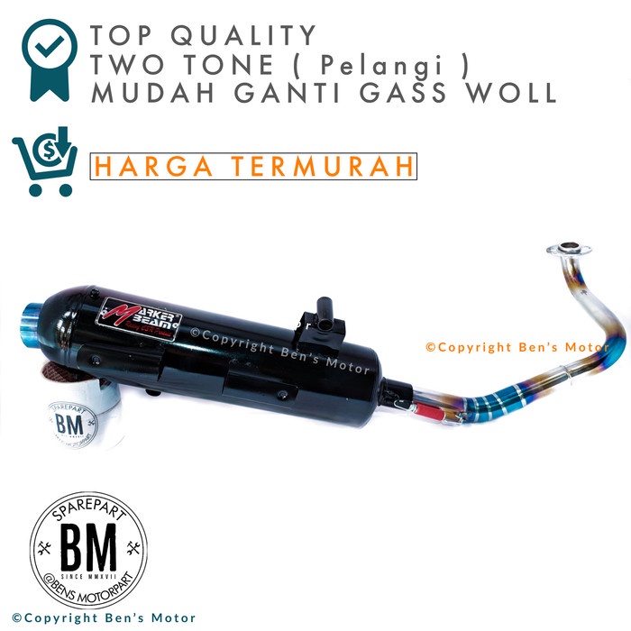 ✨New Ori Knalpot Racing Two Tone Tsugi - Vario 125 Cbs / Vario Techno 125 Lama Berkualitas