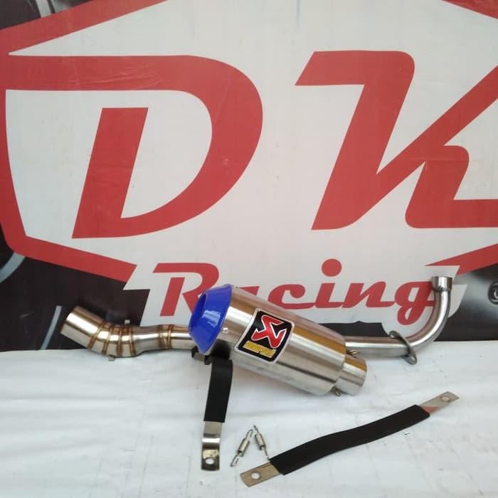 ✨New Ori Exhaust Knalpot Racing Honda Supra Fit Akrapovic Monster Blue Bisa Sameday