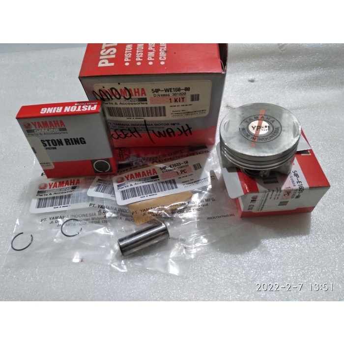 ✨Ori Piston Kit Piston Ring Seher Set Mio J Mio Gt 115Cc 54P-We160-00 Berkualitas