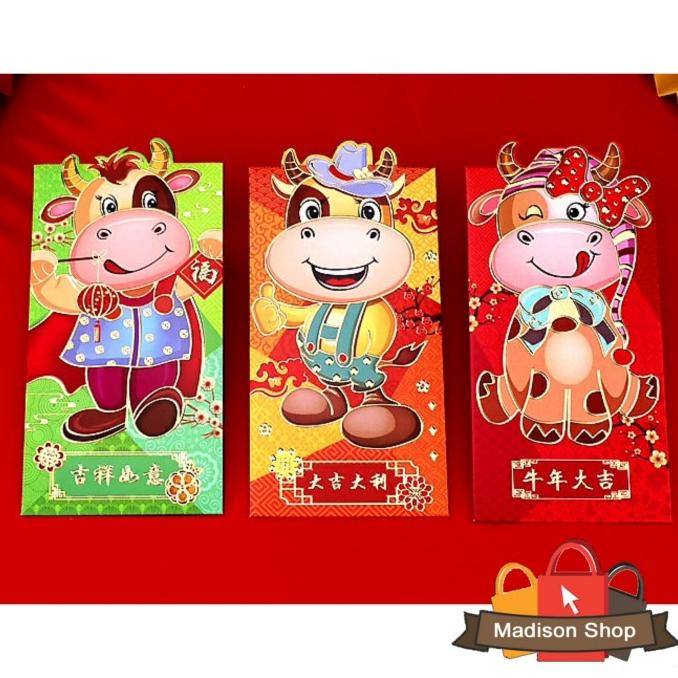 

Ready Hx003 Angpao Kerbau Panjang Isi 3 Ampao Imlek Premium Ampau Kebo Emas Berkualitas