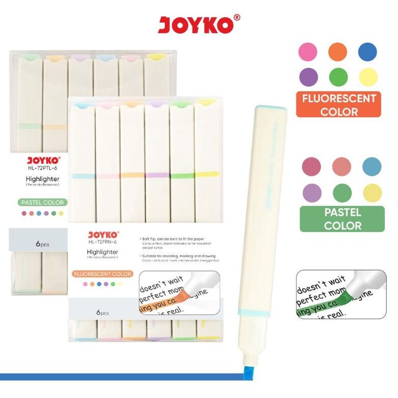 

ORIGINAL Penanda Berwarna Highlighter Joyko HL-72FRN ~ 72PTL 6 Warna TERLARIS