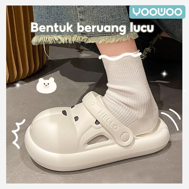 [MODEL TERKINI] YooWoo Sandal karakter / sandal beruang / sandal bapao beruang / sandal slop /