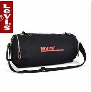 ✨Ready Tas Bulat Hitam.Tas Kanvas. Slinder.Tas Pria. Tas Selempang Terbatas