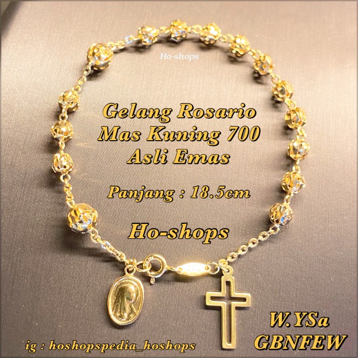 ✨Sale Gelang Rosario Mas Kuning Kadar 70 Asli Emas Bisa Sameday
