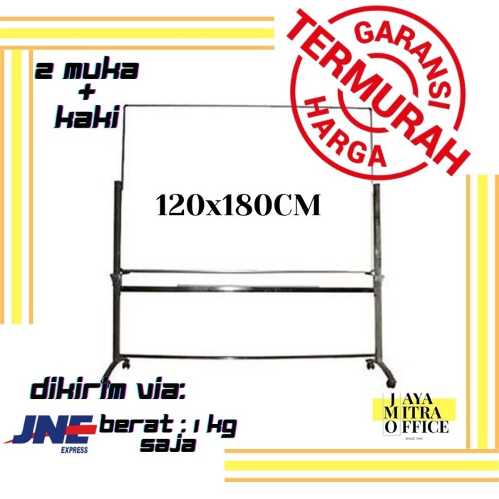 

✨Sale Papan Tulis Whiteboard Kaki 2 Muka Sakana 120 X 180 Cm Bisa Gojek