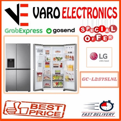 ✨Ready Lg Gc-L257Slnl Kulkas Side By Side Gcl257Slnl Gcl257 Gc-L257 257Slnl Terbatas