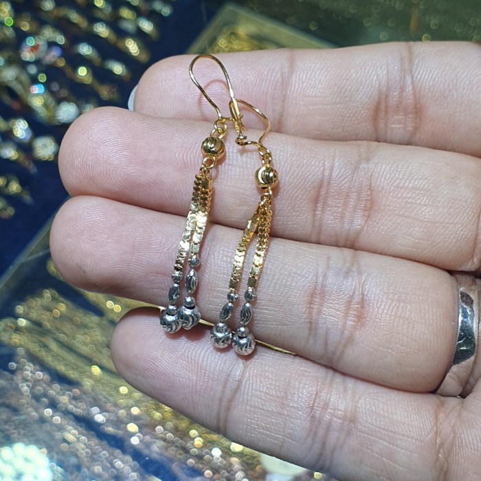 ✨Ori Anting Desi Panjang Italy Kombinasi Warna Emas 700 Bisa Sameday