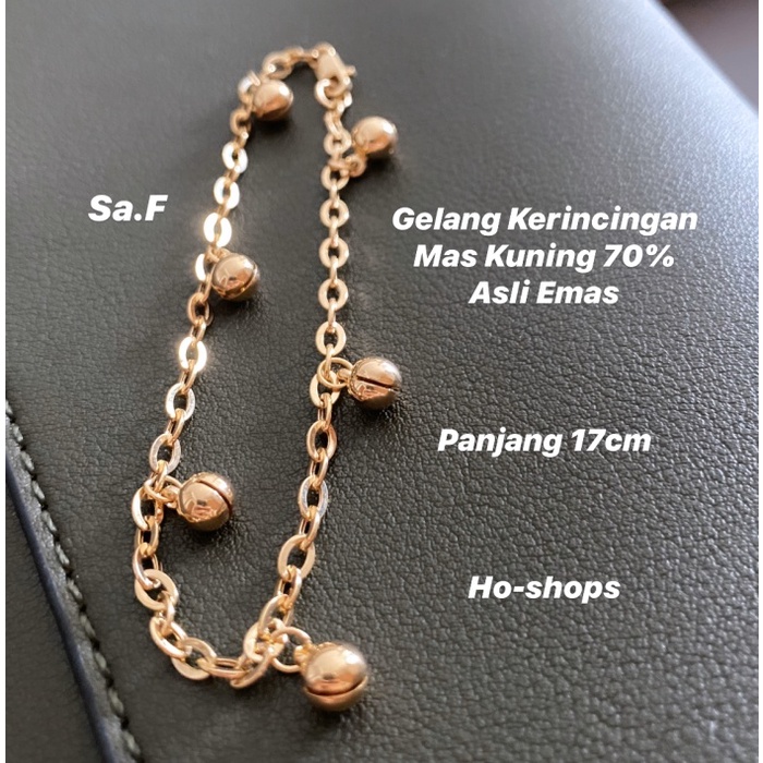 ✨Ori Gelang Kerincingan Mas Kuning Kadar 70 Asli Emas Limited