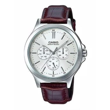 ✅Termurah Casio Original Pria Mtp-V300L-7Audf Leather Strap Limited