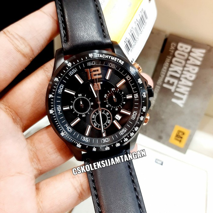 ✅Sale Jam Tangan Pria Caterpillar Cat Ad.163.34.139 Black Leather Original Berkualitas