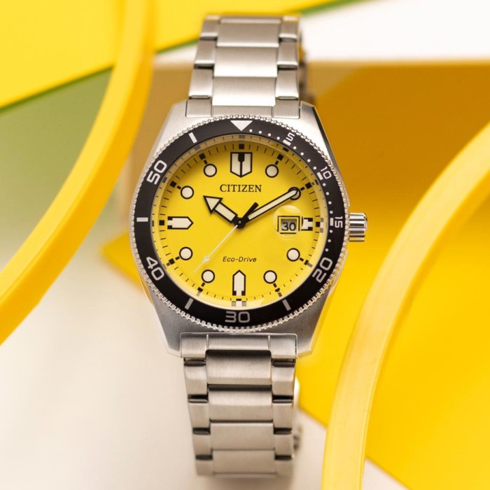 ✅Sale Jam Tangan Pria Citizen Eco-Drive Sports Aw1760-81Z Dial Yellow Ori Terbatas