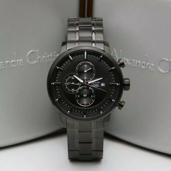 ✅Sale Jam Tangan Pria Alexandre Cristie Ac 6323 Full Black Berkualitas