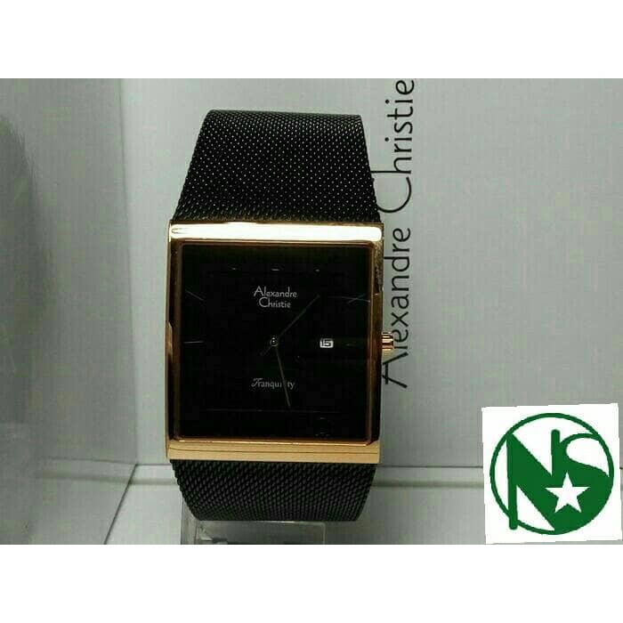 ✅Ready Jam Tangan Pria Alexander Christie Ac 8333 Black Rose Gold Original Bisa Sameday