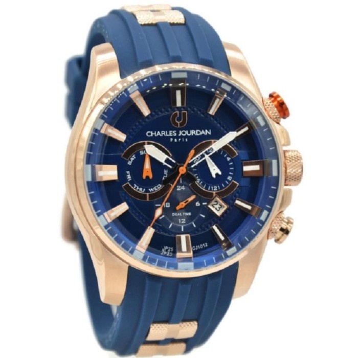 ✅Ready Charles Jourdan Cj1012-1582 Jam Tangan Blue Rose Gold Original Terbaru