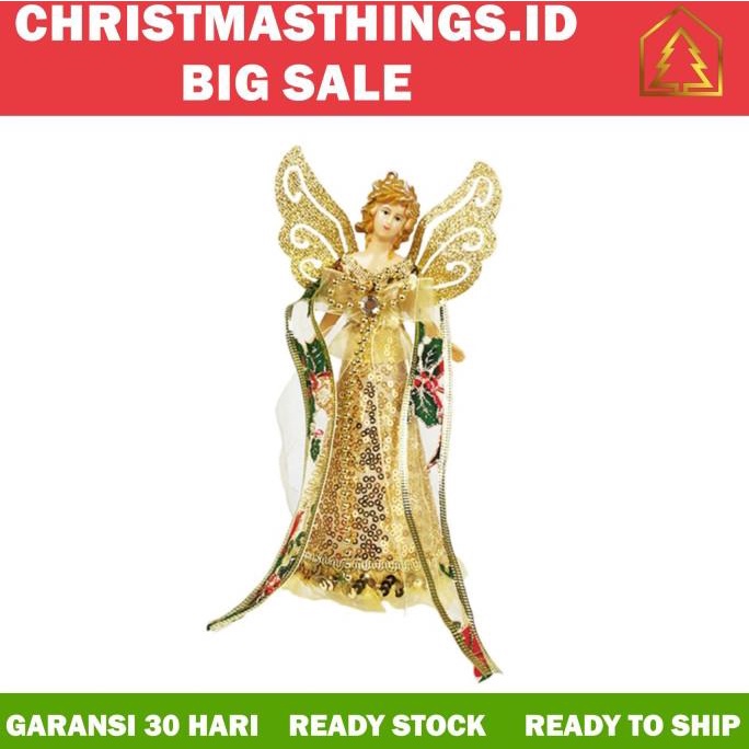Topper hiasan pohon natal malaikat angel