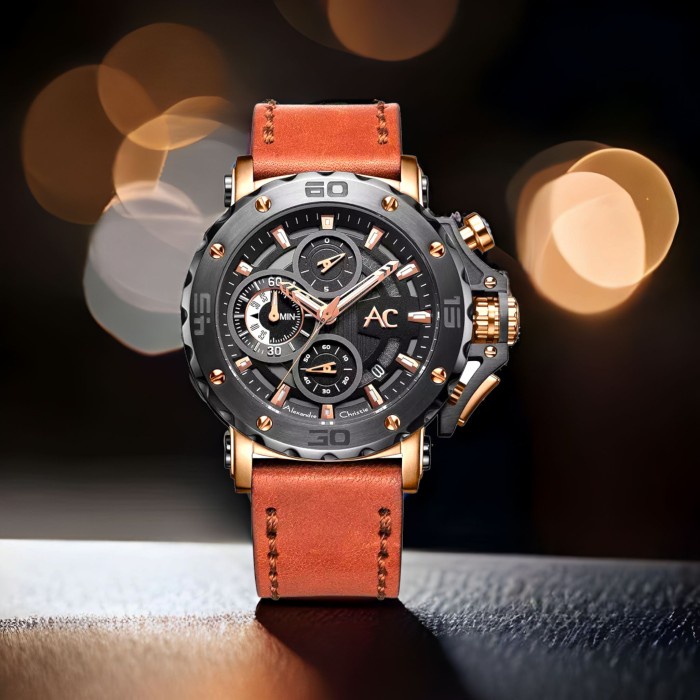 ✅Ready Alexandre Christie Ac 9205 Leather. Rosegold. Garansi Resmi 1Tahun Limited