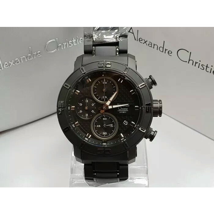 ✅Ready Jam Tangan Pria Alexander Christie Ac 6292 Cowok Full Black Diskon