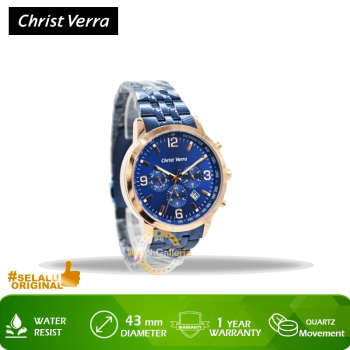 ✅Original Jam Tangan Christ Verra Cv 75018G-1J Blu Original Murah Terbatas