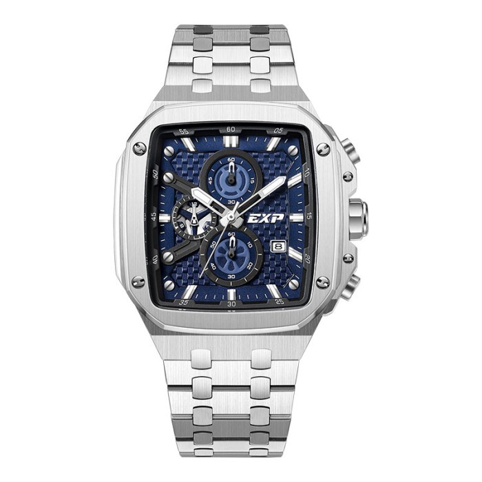 Jam Tangan Pria Expedition E 6845 MC BSSBU Chronograph Blue Dial Stainless Steel
