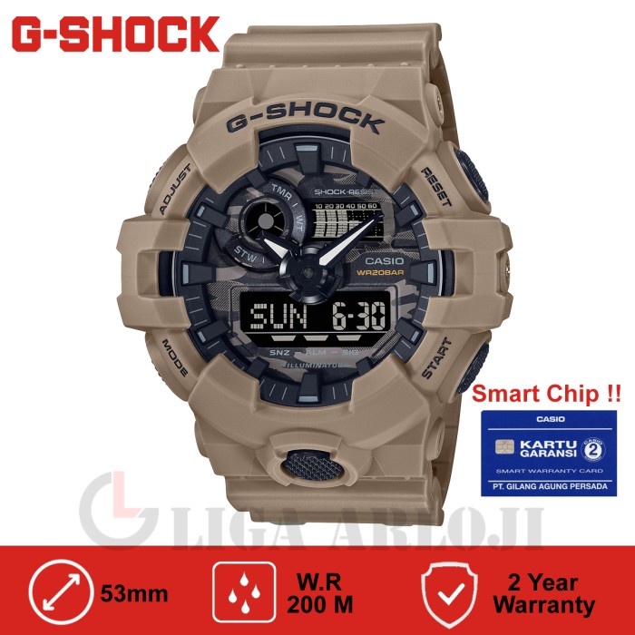✅Ori Casio G-Shock Ga-700Ca-5Adr Jam Tangan Pria Gshock Ga700 Ga-700Ca-5A Bisa Sameday