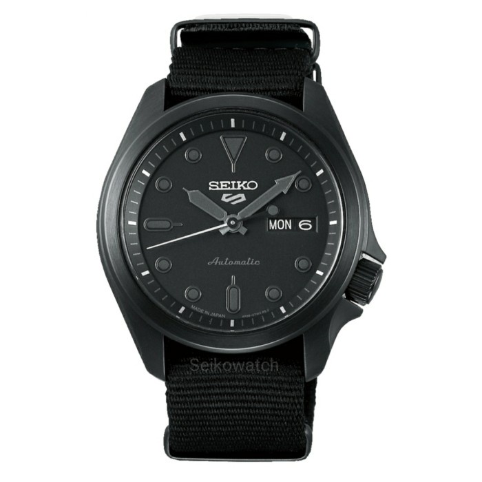 ✅Ori Seiko 5 Sports Automatic Srpe69K1 Black Out Black Nylon Strap Srpe69 Bisa Sameday