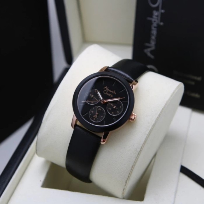 ✅New Alexandre Christie Ac 2A25 Rosegold Black Ac2A25 Wanita Original Diskon