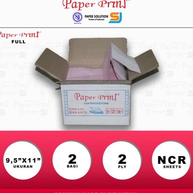 

Paperpryns Kertas Continuous Form Full 2PLY NCR 9,5" x 11/2 (Bagi 2) |Top|Best