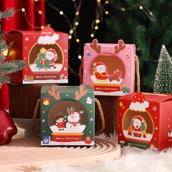 

Christmas Box Mini/Kotak Kue Natal Small/Goodie Bag Dus Cupcake Permen 057