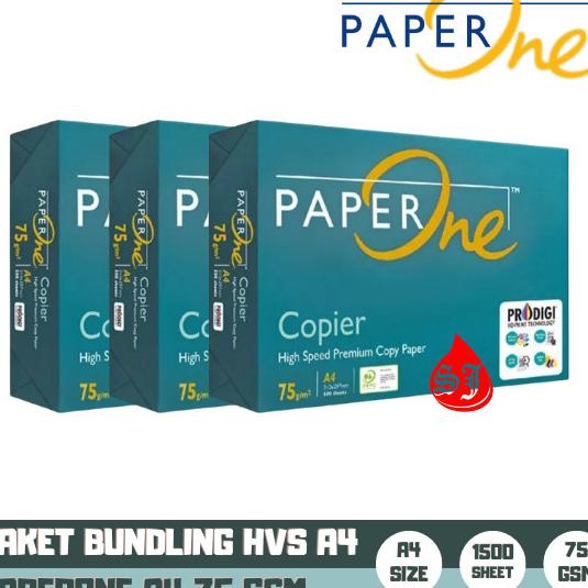 

PaperOne Kertas Copier A4 75gr 3 Rim (1500 Lembar) Kertas Hvs A4 75GR |Top|Best