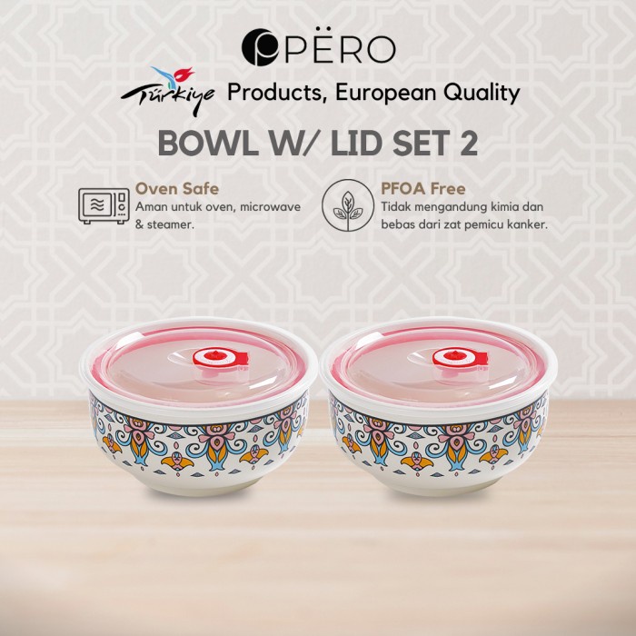 Promo Pero Serving Bowl With Lid Set / Mangkuk Saji Set Dengan Penutup Terbaru