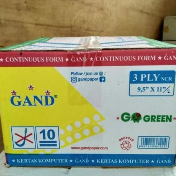 

Kertas Continuous form Gand 9,5 X 11 3ply Full / bagi dua |Top|Best