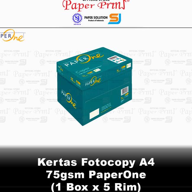 

Kertas Fotocopy HVS A4 75gr PaperOne 1 Box isi 5 Rim Kode lb 1176