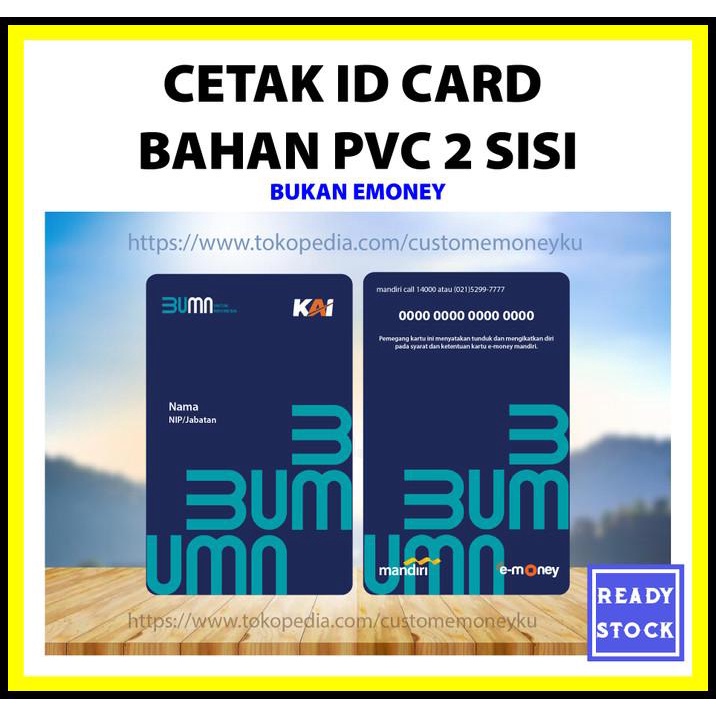 

BEST DEAL EDISI CUSTOM ID CARD KAI TERBARU BUMN BAHAN PVC- CETAK 2 SISI - !!!!!!!