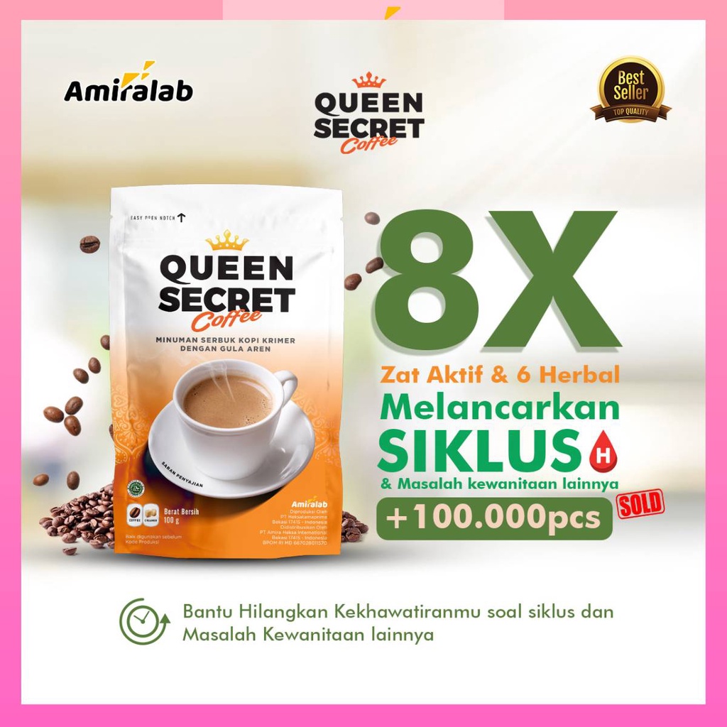 

Queen Secret Coffee Minuman Kopi Herbal Wanita Lancar Haid Keputihan Amiralab Minuman Tradisonal
