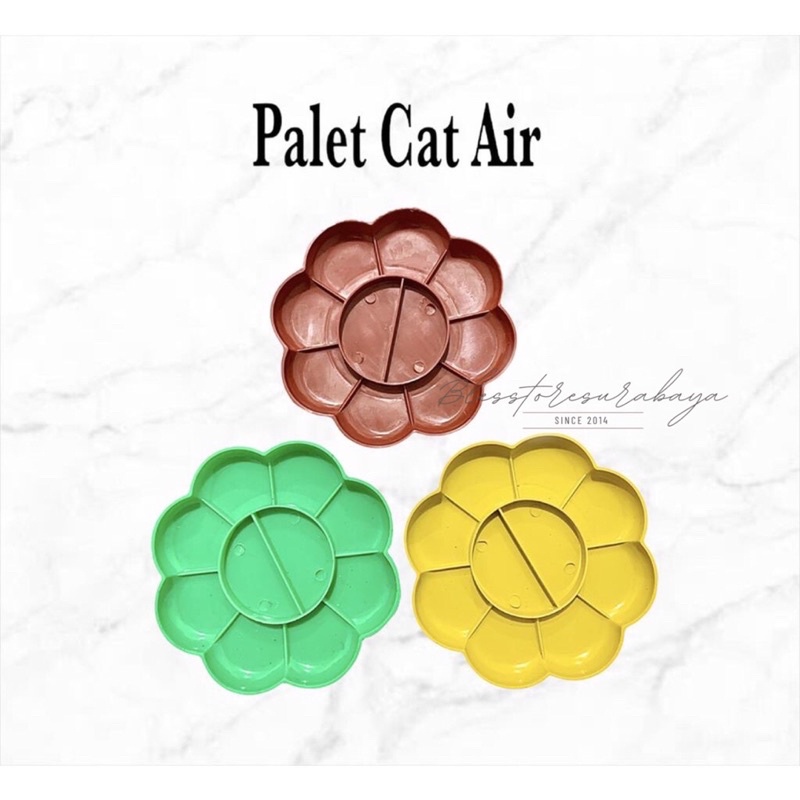 

[HB 767] Palet Cat Air Bunga / Piring Cat Air isi 8 lubang / Tempat Cat Air diameter 13cm