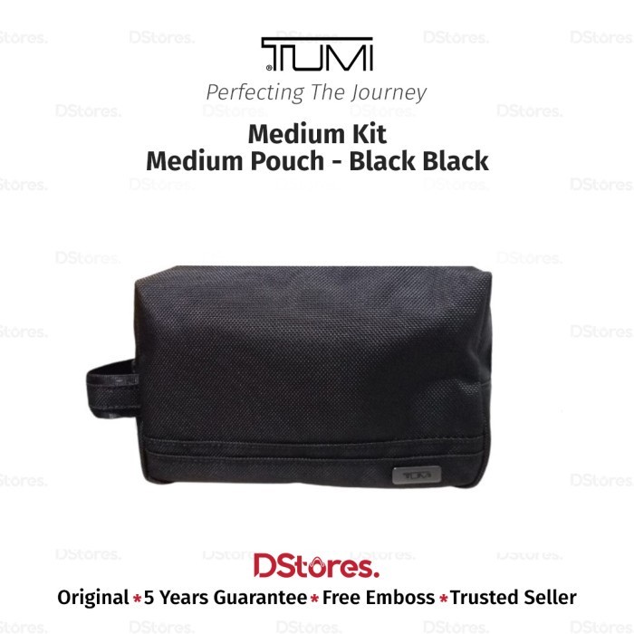 ✨Sale Tumi Medium Kit/Medium Pouch - Black Black Terbatas