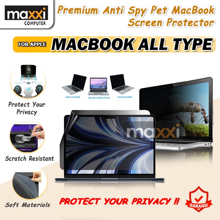 Bae Macbook Air Pro M1 M2 13 13.3 14 Inch Anti Gores Spy Screen Protector