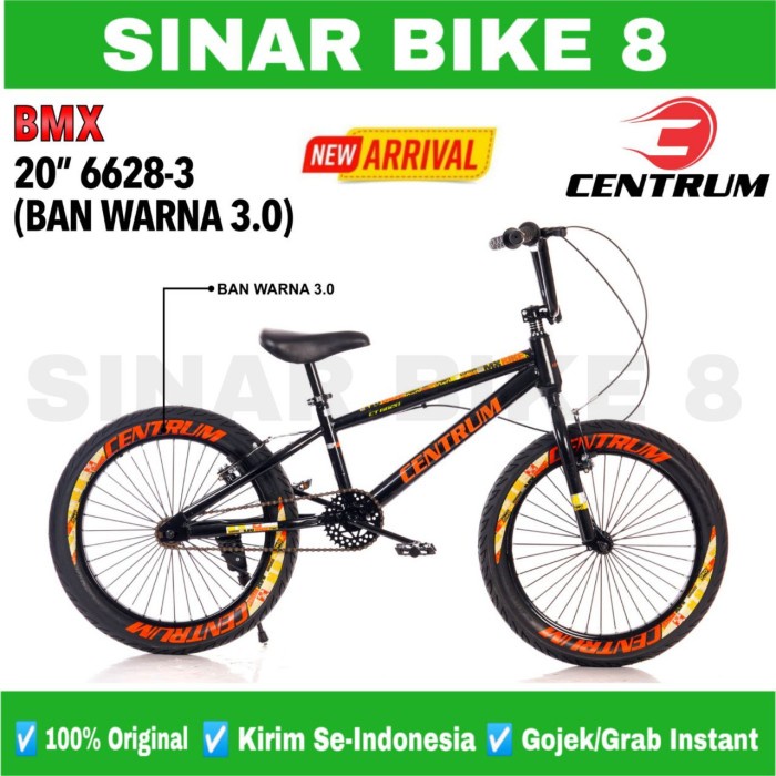 Promo Sepeda Anak Laki Bmx Centrum 6628- 3 Ban Jumbo 3.0 & 2.4 Warna 20 Inch