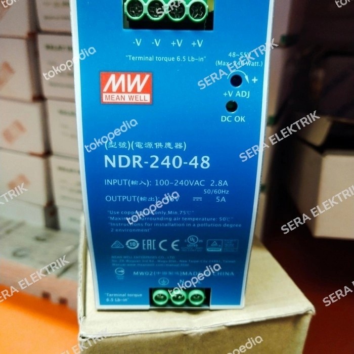 Power Supply NDR-240-48 5A 48V Mean well