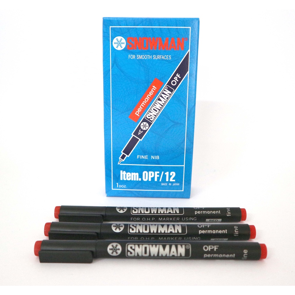 Spidol OHP Snowman Permanent OPF Fine Warna Merah