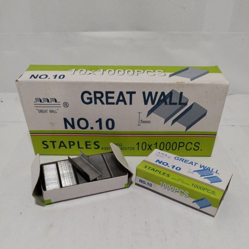 

Isi Staples GREAT WALL serbaguna steanslis 1 dus isi 10 pack kecil