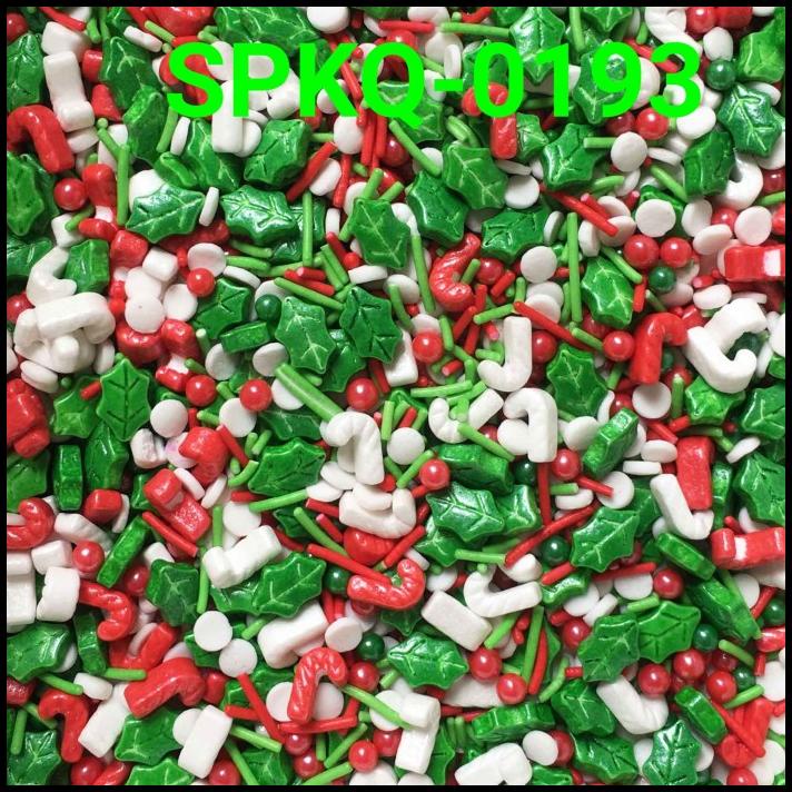 

BEST DEAL SPKQ-0193 SPRINKLES SPRINKLE SPRINKEL 250GR NATAL CANDYCANE DAUN !!