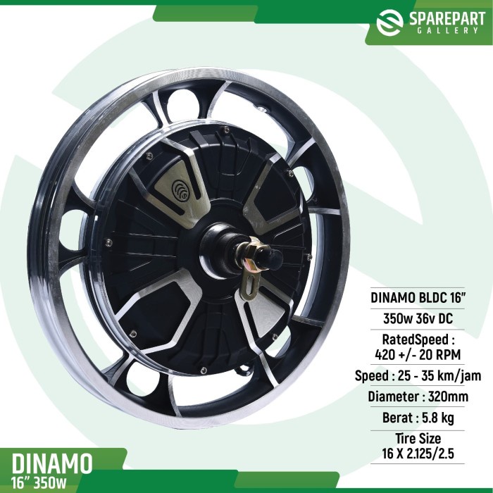 ✨Ori Dinamo Bldc 16Inch 36V350W Ring 16 Sepeda Listrik Motor Bldc Bisa Gojek