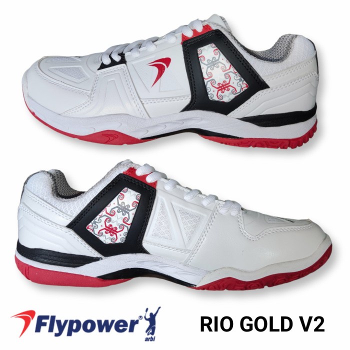✨Ori Flypower Rio Gold V2 Sepatu Badminton Original Bisa Gojek