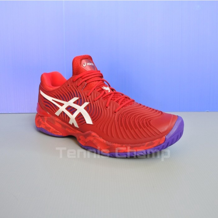 ✨Ori Sepatu Tenis Asics Court Ff2 Novak Djokovic Men'S Shoe Cranberry/White Terbatas