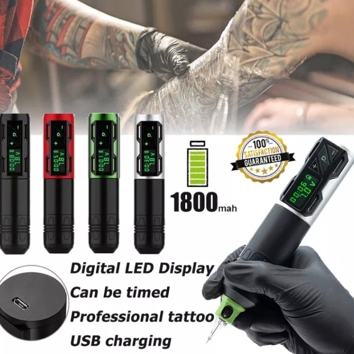 ✨New Alat Mesin Tattoo Sulam Alis Rotary Pen Wireles Tanpa Kabel Tato Tatto Limited
