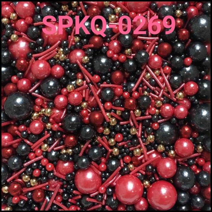 

HOT DEAL SPKQ-0269 SPRINKLES SPRINKLE SPRINGKEL 250GR MUTIARA HITAM MERAH EMAS !!