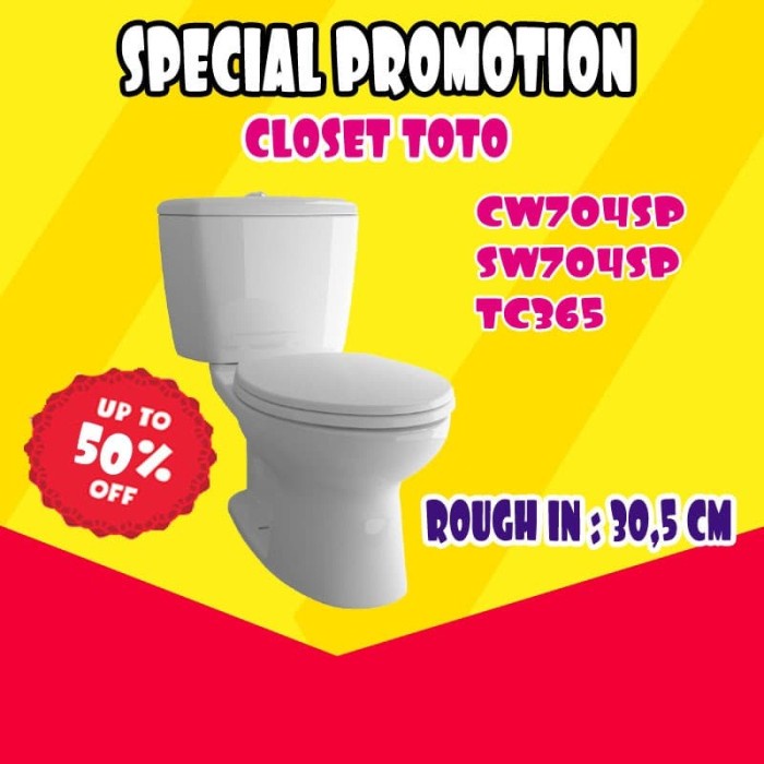✅Ready Closet Toto Cw 704 Sp / Tutup Tc 365 White Bisa Sameday