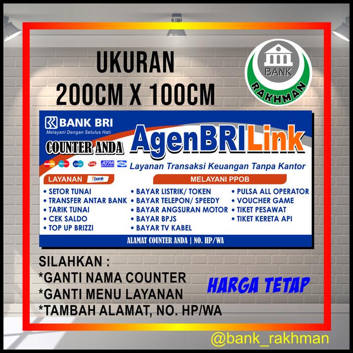 DISKON SPANDUK BANNER AGEN BRILINK UKURAN 200CM X 100CM 