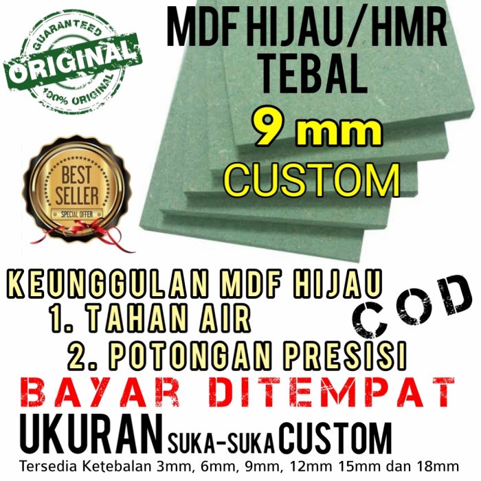 ✅New Ori Mdf Hijau 9Mm Custom Bisa Sameday